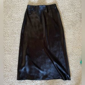 Satin Finish Midi Skirt
